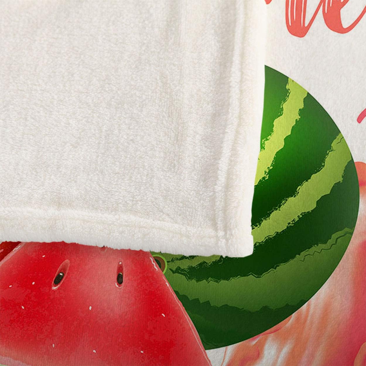 Mugod Manta con estampado de sandía, con letras rojas, decoración de Hello Summer, suave, cálida y acogedora, manta de felpa de franela para bebés,