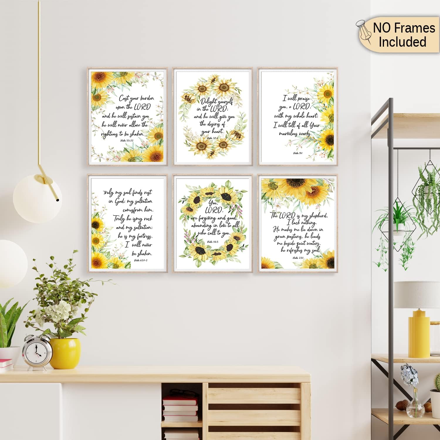 Citas motivacionales positivas de la Biblia, versos de la Biblia, decoración de pared de las Escrituras, carteles de decoración de pared cristianos,