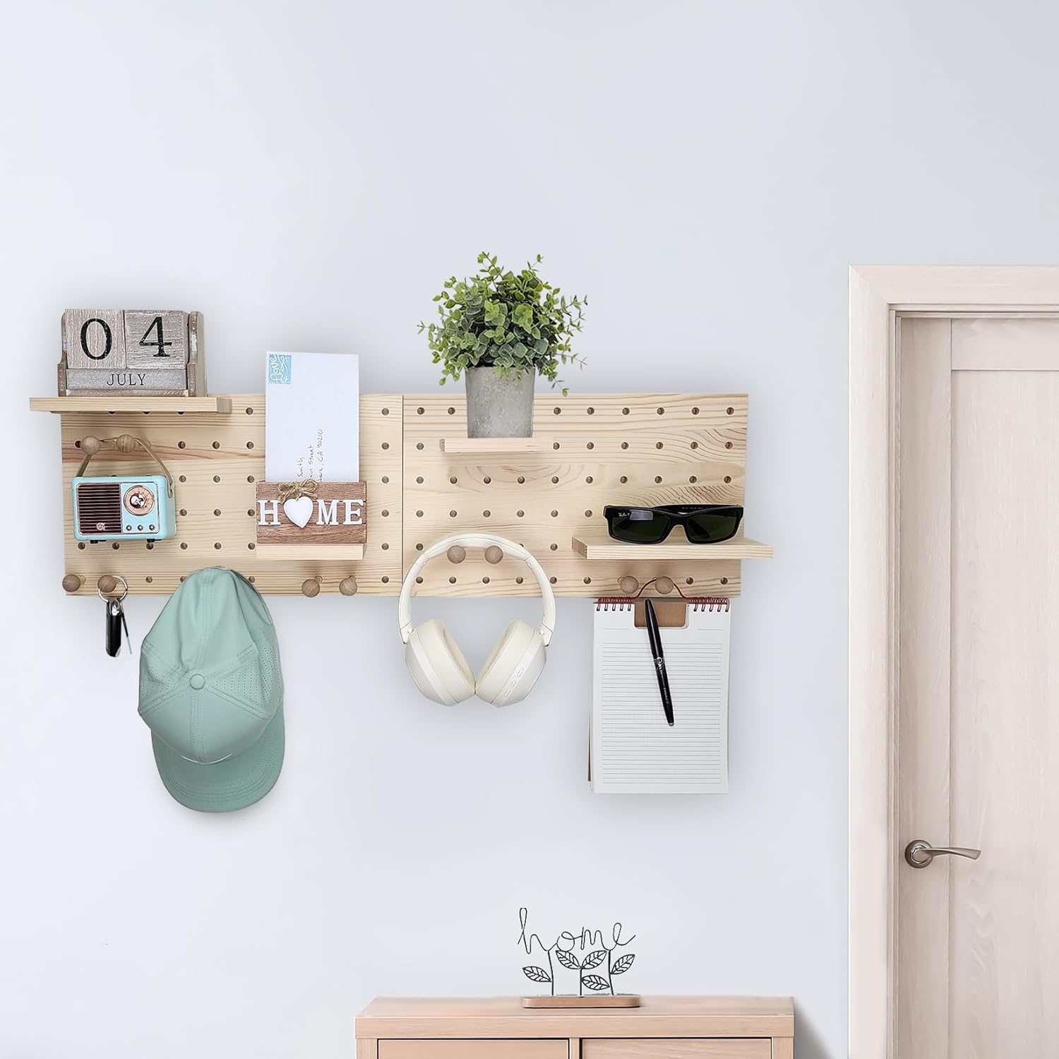 FreshDecor Tablero de clavijas de madera (Natural)