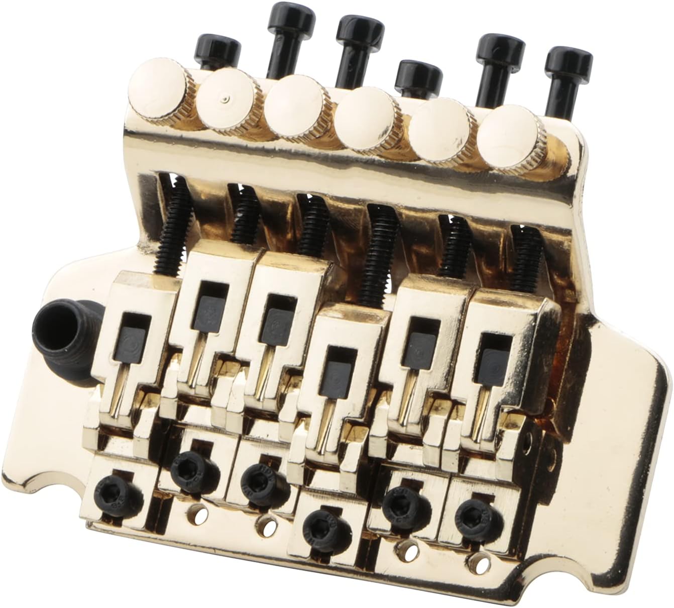 Juego de piezas de puente y puente de guitarra eléctrica dorada, puente de trémolo con barra de bloqueo doble Strat para Floyd Rose