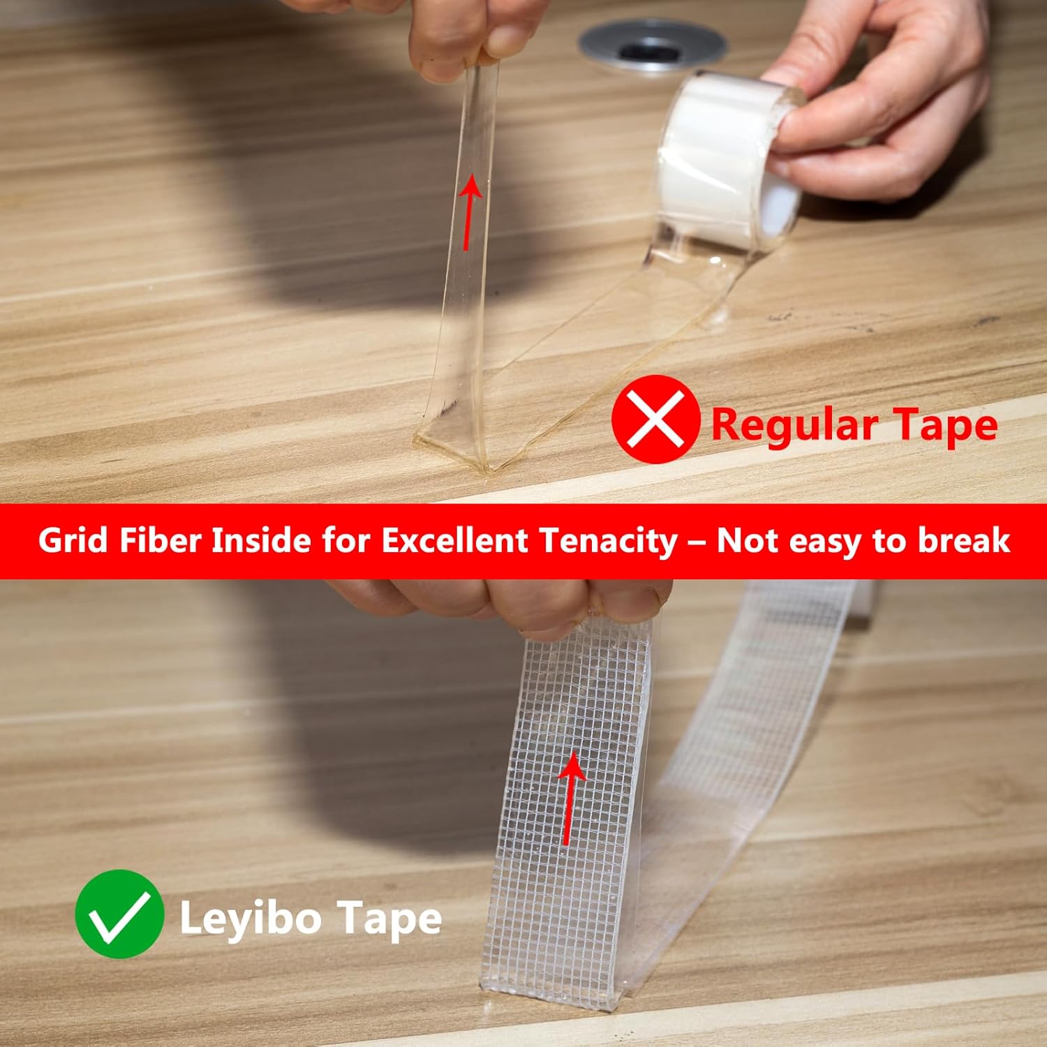 Leyibo Cinta adhesiva de doble cara resistente, 1 pulgada x 10 pies extraíble de montaje nano cinta adhesiva, lavable y reutilizable, cinta adhesiva
