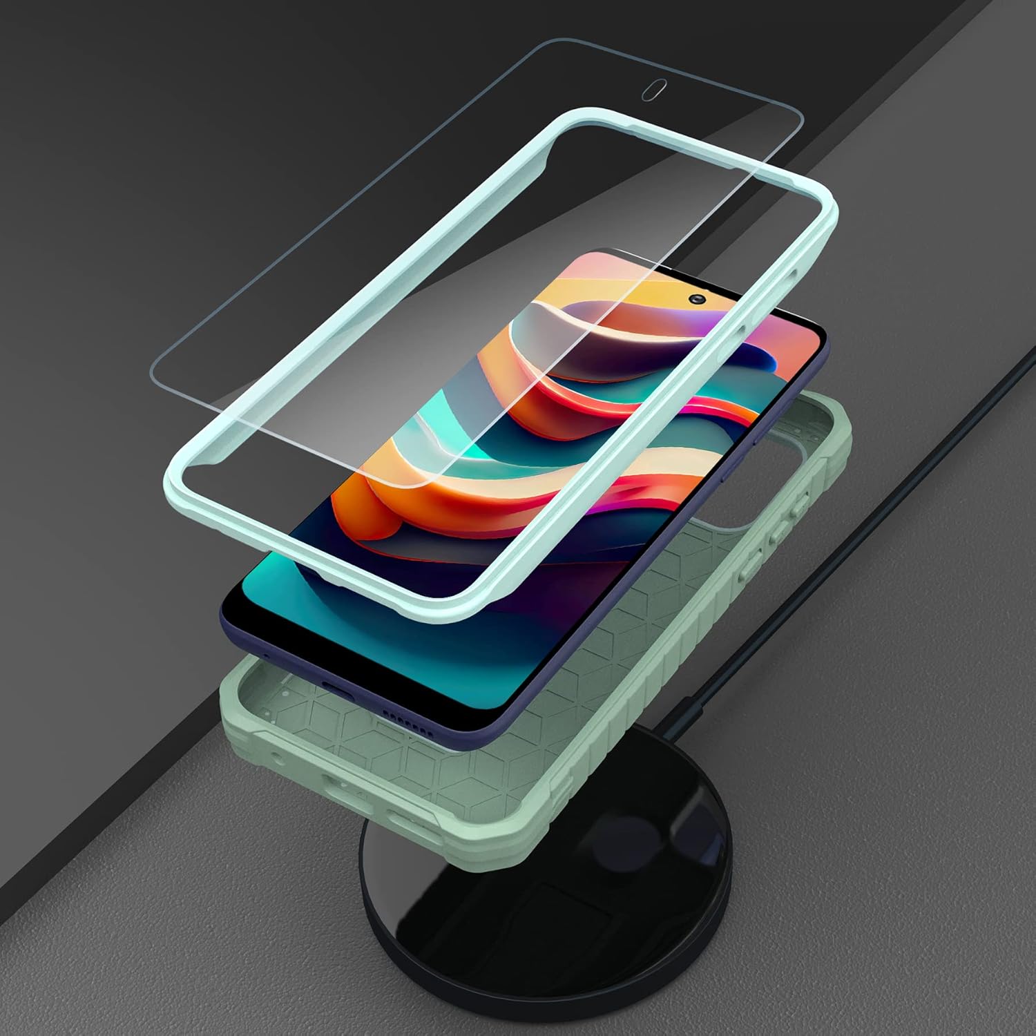 ExoGuard Funda para Moto G Play 2023, funda de goma resistente a prueba de golpes con protector de pantalla para teléfono Motorola G Play 2023,