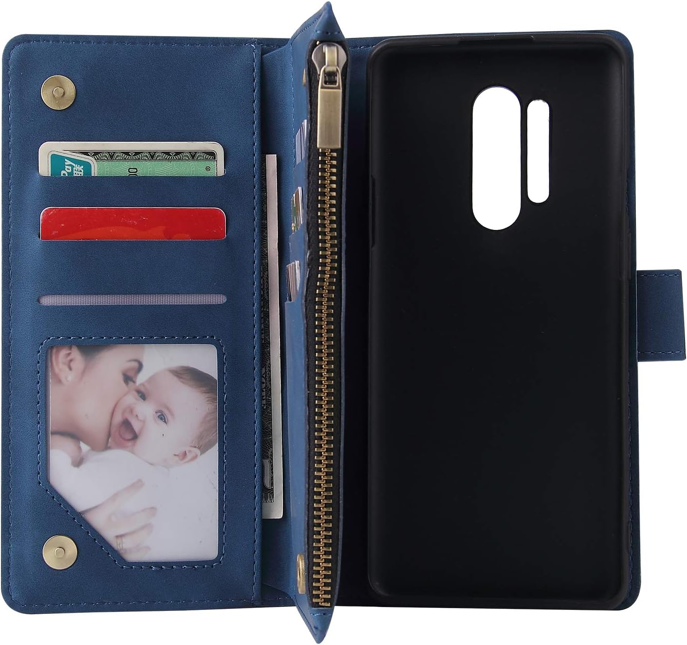 Asuwish Funda compatible con OnePlus 8 Pro One Plus 8Pro 5G, protector de pantalla de vidrio templado y funda de cuero con tapa para tarjetas,