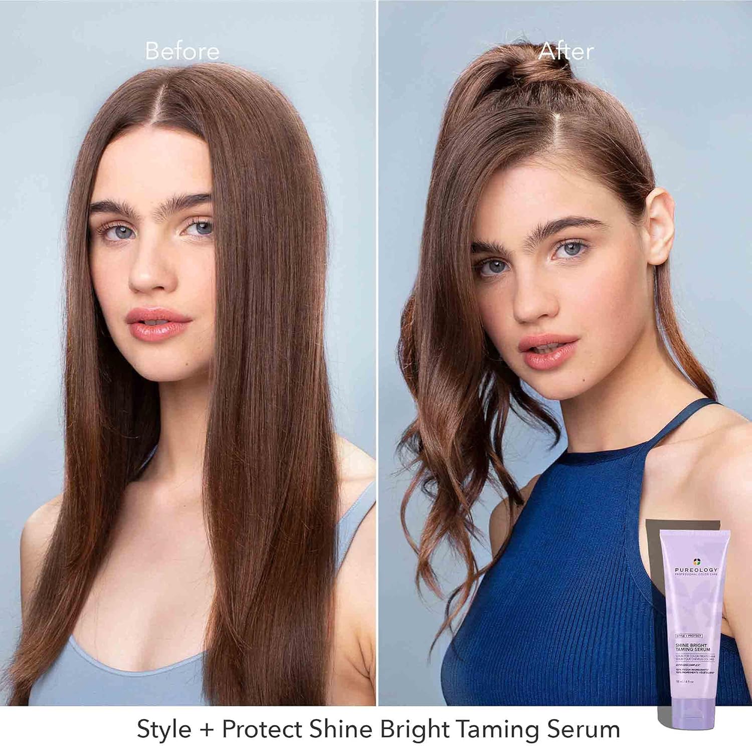 Pureology Suero para domar el cabello con estilo + protección brillante y sin peso  combate el encrespamiento  vegano