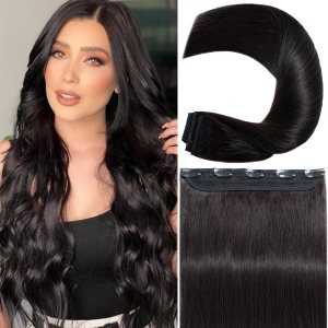 S-noilite Extensiones de cabello humano con broches, de una pieza, 5 clips34, extensiones de cabello humano con clip, de trama estándar 100% Remy, S-noilite Extensiones de cabello humano con broches, de una pieza, 5 clips34, extensiones de cabello humano con clip, de trama estándar 100% Remy,