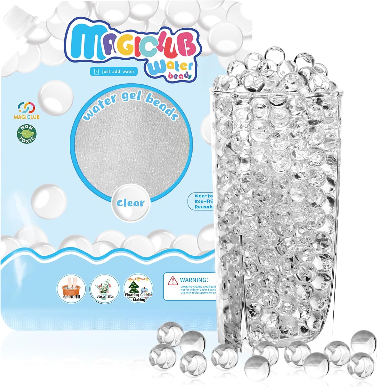 120.000 cuentas de gel de agua transparente para jarrón, perlas de agua de gel transparentes para cuentas flotantes, velas, centros de mesa de boda,