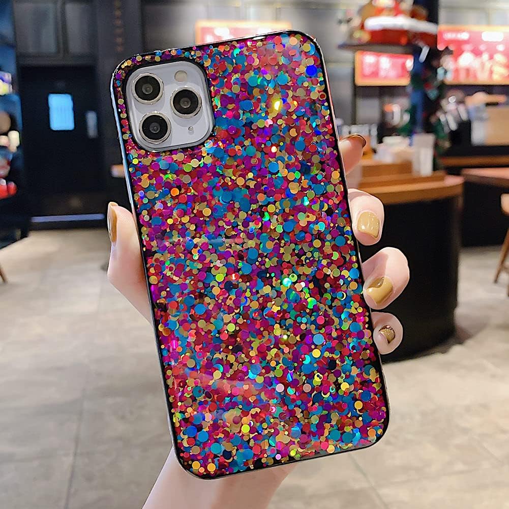 BANAILOA Funda brillante para iPhone 11 Pro Max para mujer, funda de lujo con purpurina y diamantes de imitación, diseño de cubierta dura protectora