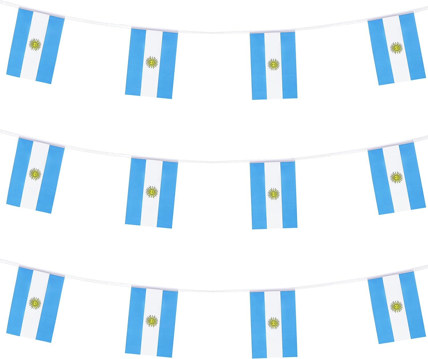 Cadena de bandera argentina de Argentina, pequeñas banderas de banderín argentino, para gran apertura, Juegos Olímpicos, eventos deportivos