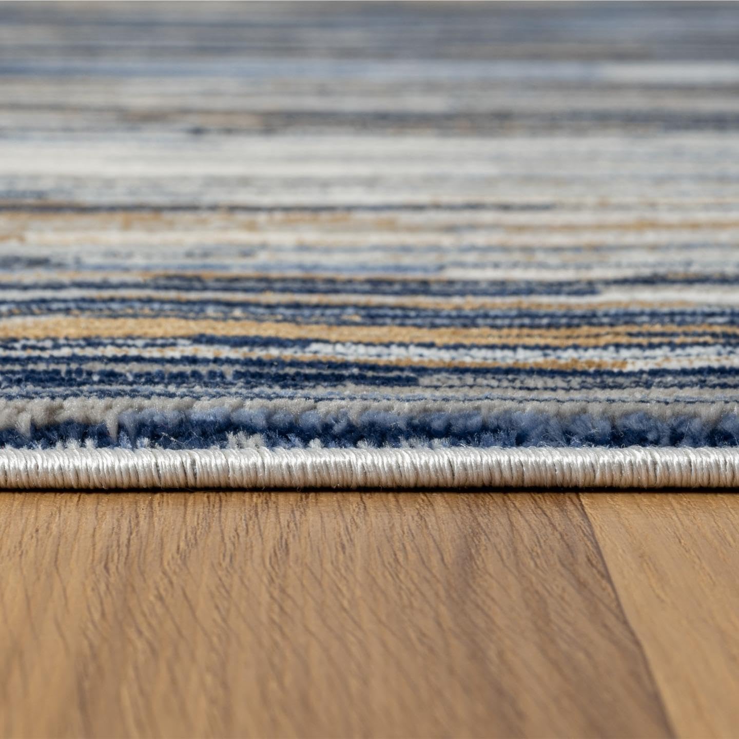 LUXE WEAVERS Marble Collection 466 – Alfombra de área de rayas abstractas azul 6×9