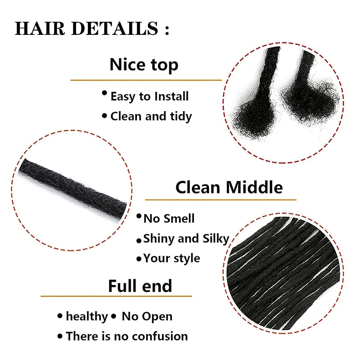 Extensiones de cabello humano de 2 pulgadas, 60 hebras de 0.2 in de grosor, extensiones de cabello humano para mujeres y hombres, 100 % hechas a