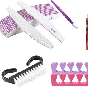 Juego de 21 limas de uñas profesionales, 16 piezas de doble cara 100180 granos de larga duración, lavables, tableros de esmeril para uñas acrílicas Juego de 21 limas de uñas profesionales, 16 piezas de doble cara 100180 granos de larga duración, lavables, tableros de esmeril para uñas acrílicas