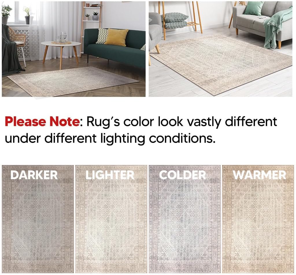 Keen Home Design Alfombras lavables a máquina con parte trasera antideslizante, ideal para pasillo, sala de estar, dormitorio, cocina y lavandería,