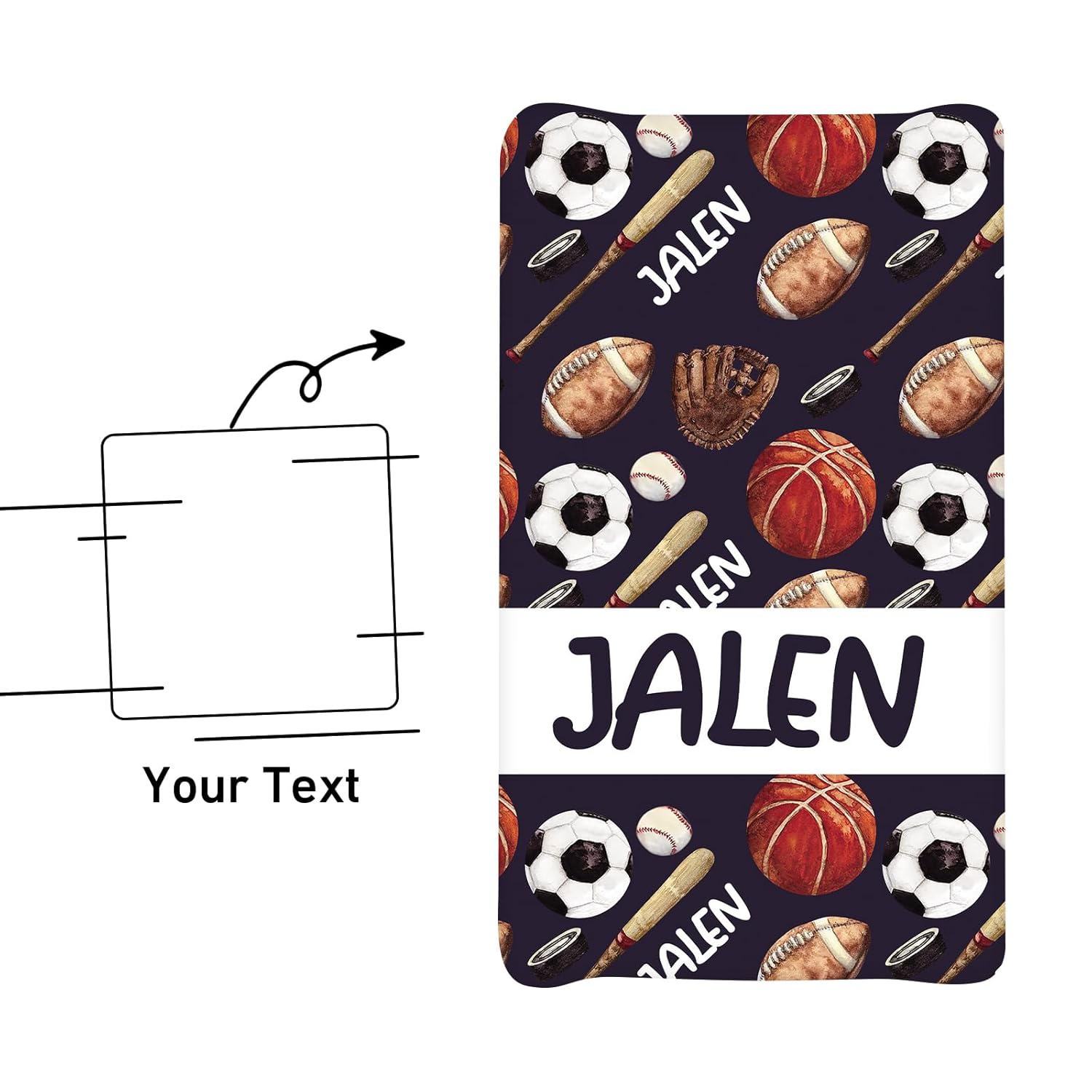 Funda para cambiador personalizada con nombre 2 piezas personalizadas para bebés y niños pequeños, fundas de algodón para cambiadores para regalos