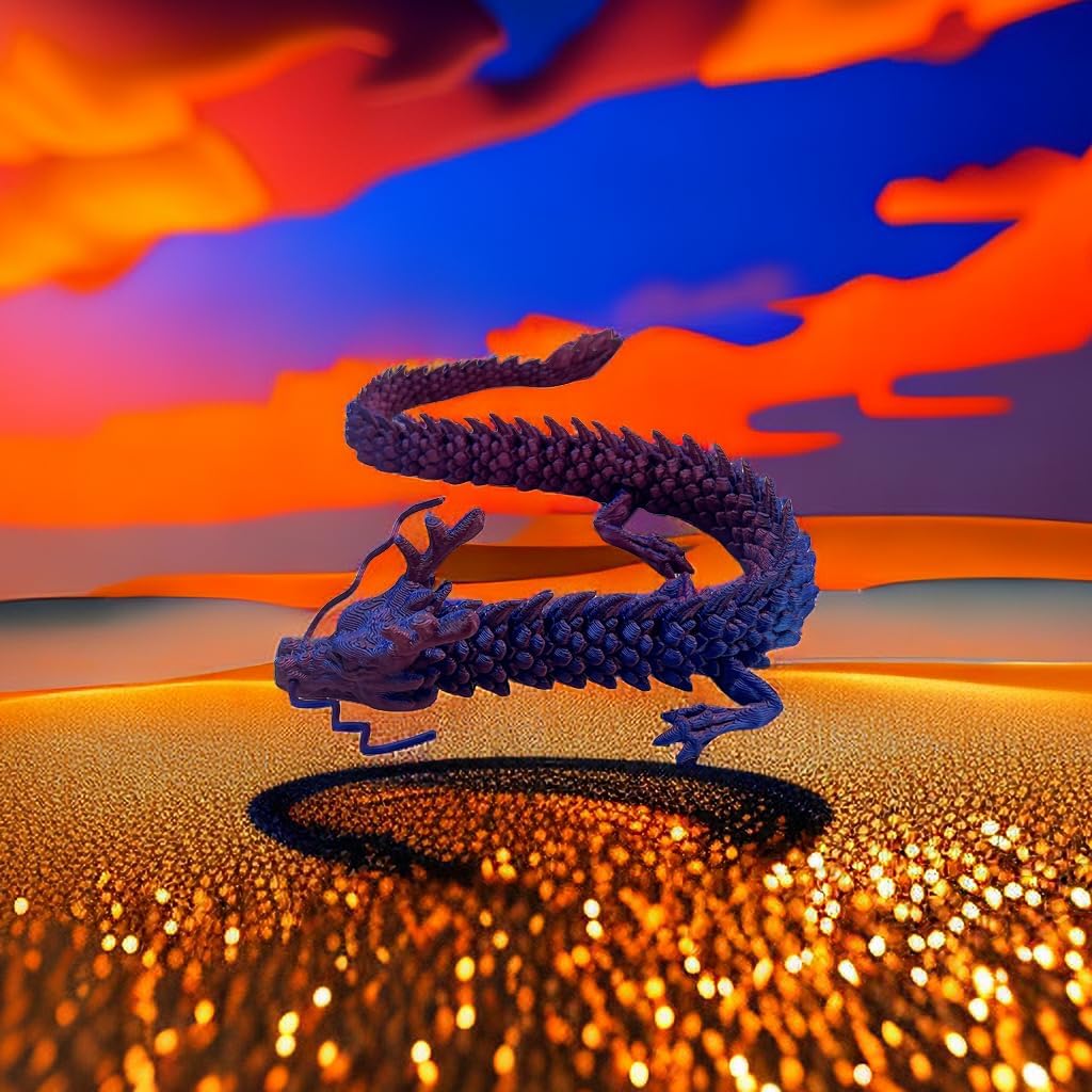 NEZIH Dragón impreso en 3D, articulaciones giratorias y articuladas articuladas en 3D, juguetes impresos en 3D de 18 pulgadas para niños y adultos,
