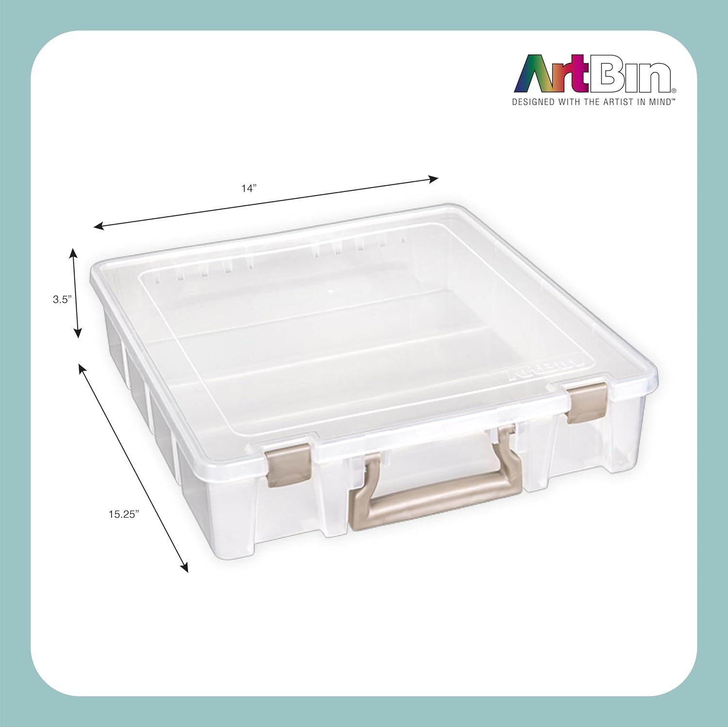 ArtBin Caja organizadora transparente para manualidades, color oro rosa