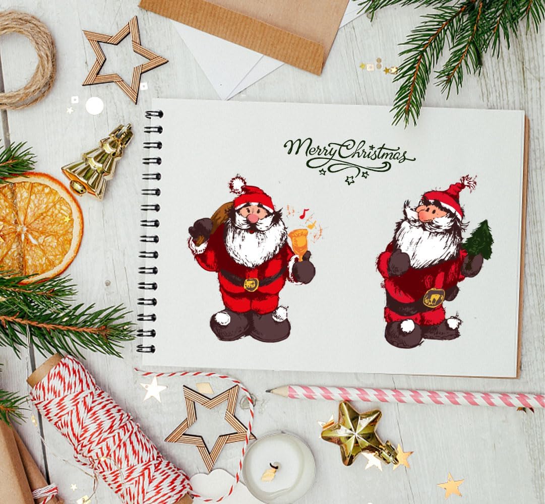 Sellos transparentes de Papá Noel para hacer tarjetas y decoraciones de álbumes de fotos, sellos de regalo de Navidad, sellos de silicona