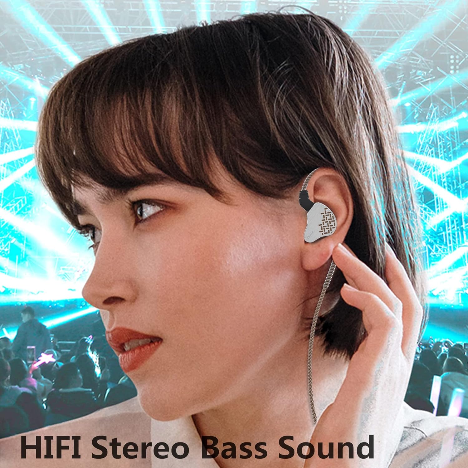 YINYOO KBEAR Rosefinch IEM, auriculares con cable en monitores de oído con controlador dinámico 1dd cable desmontable de 2 pines, auriculares para