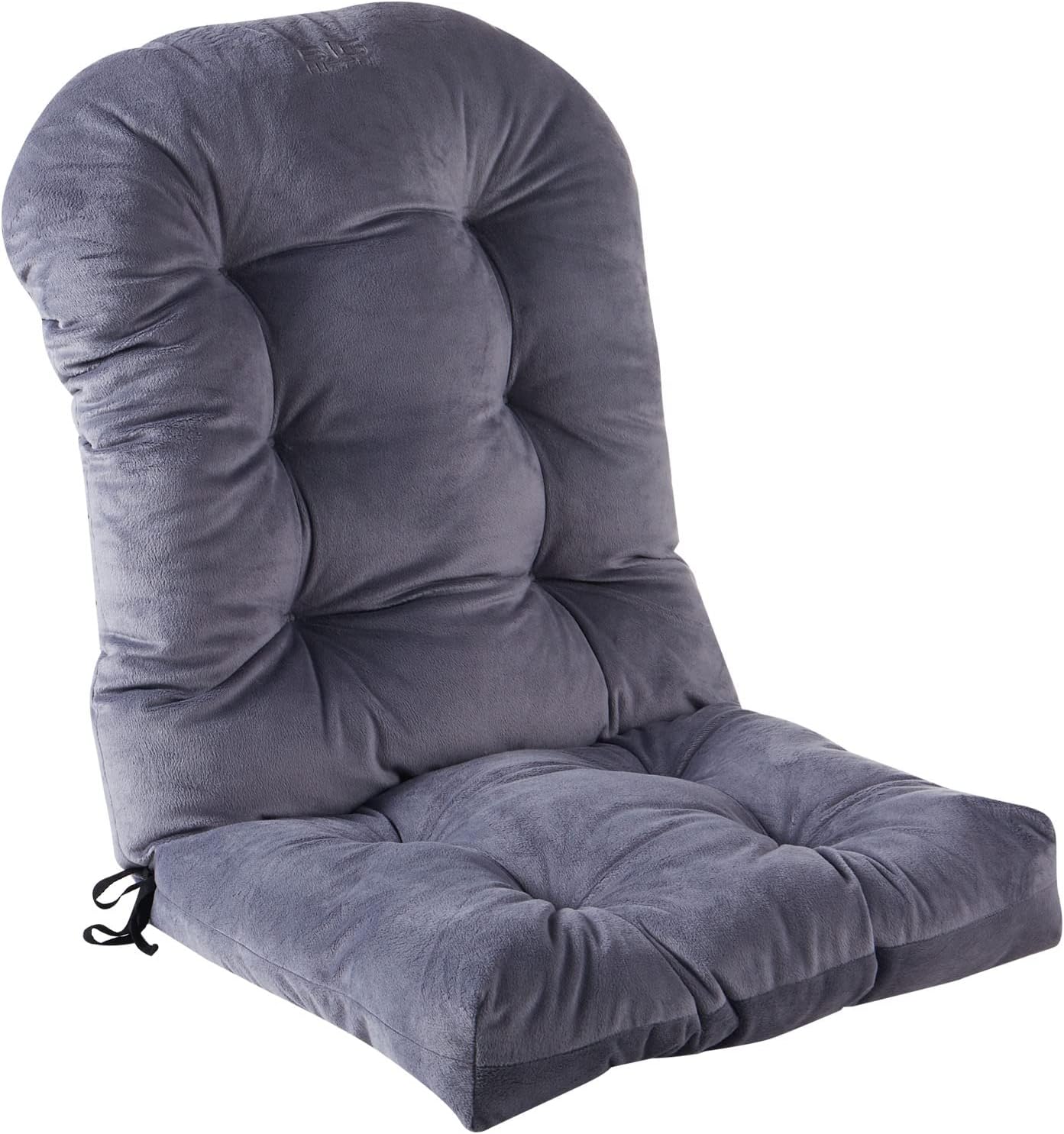 Big Hippo Adirondack – Cojín para silla de interior, con respaldo alto, copetudo, suave y grueso, para uso doméstico (gris)