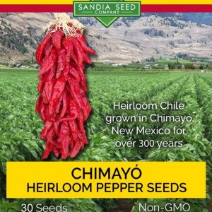 Chimayo Heirloom – Semillas de pimienta sin OMG, calor medio, 30 semillas – Nuevo México Chimayo Heirloom – Semillas de pimienta sin OMG, calor medio, 30 semillas – Nuevo México