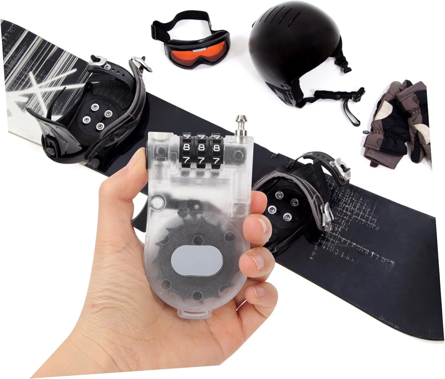 Toddmomy Cerradura de seguridad para snowboard, bloqueo de bicicleta, casco de viaje, cochecito, cámara de sendero, bloqueo de cable, bloqueo