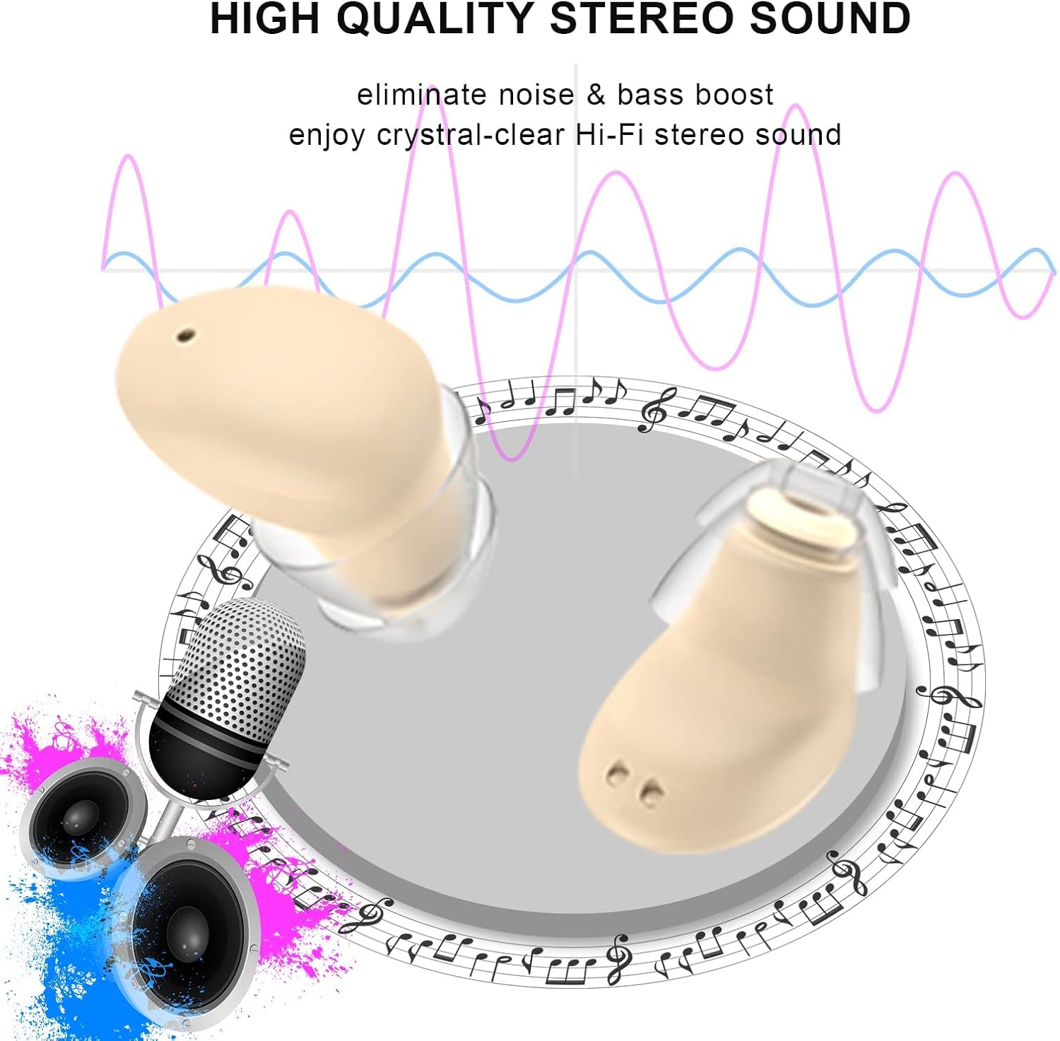 Pequeños auriculares invisibles pequeños inalámbricos Bluetooth micro más pequeños mini inalámbricos discretos auriculares ocultos pequeños para el