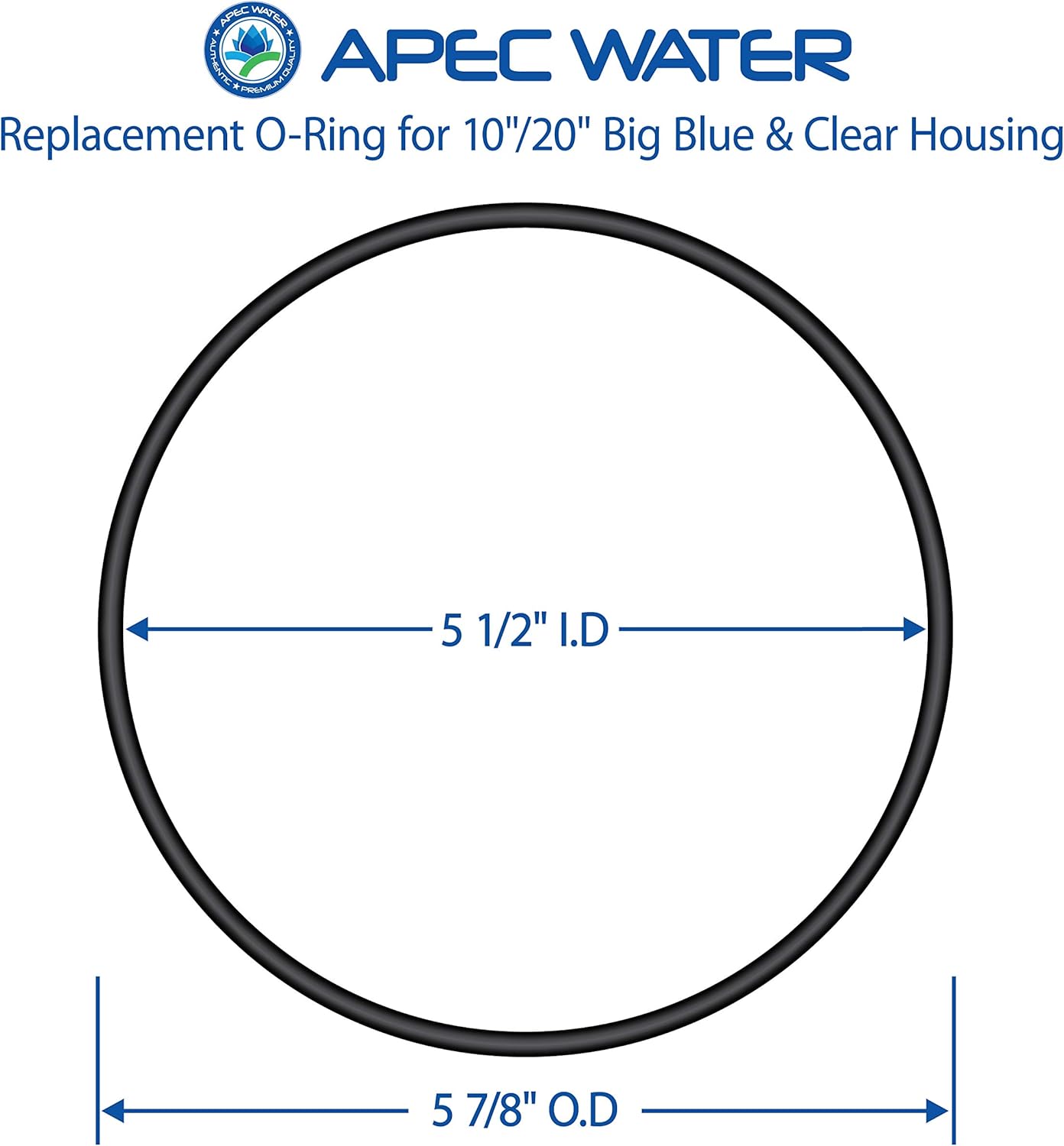 APEC Water Systems Junta tórica de repuesto para BB de 10″ o 20″ y carcasa de filtro de agua transparente (O-Ring-HB)