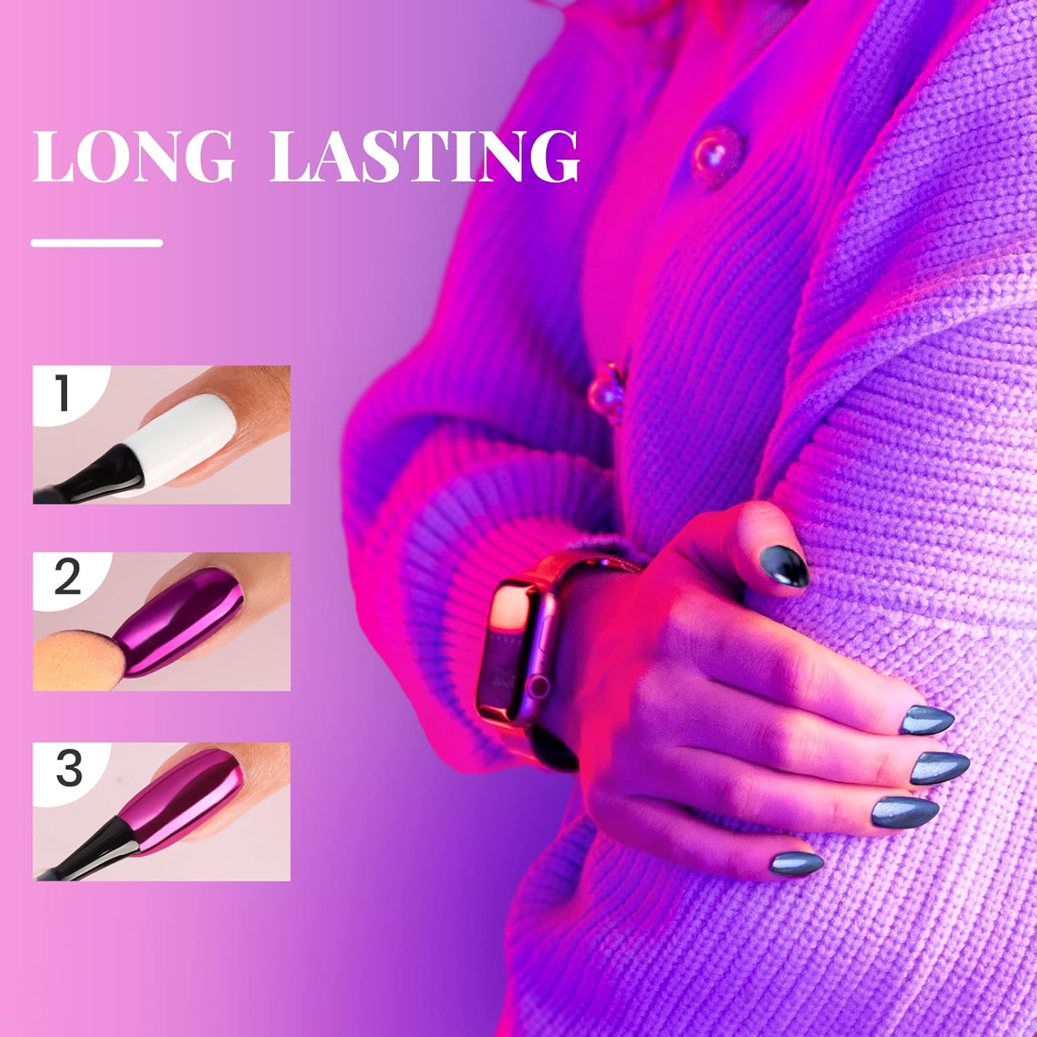 Beetles Gel Polish Pegamento de diamantes de imitación para uñas, escarabajos, polvo cromado, efecto espejo, holográfico, aurora, iridiscente,