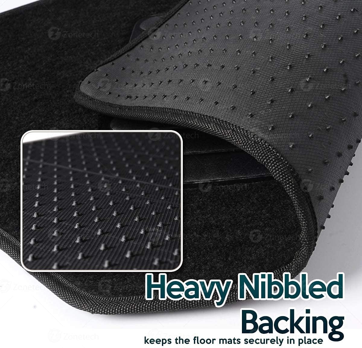 zona Tech ALL weather Alfombra Vehículo Floor mats- 4-Piece Negro Calidad Premium Alfombra Piso Esteras Plus vinilo talón Pad para Protección