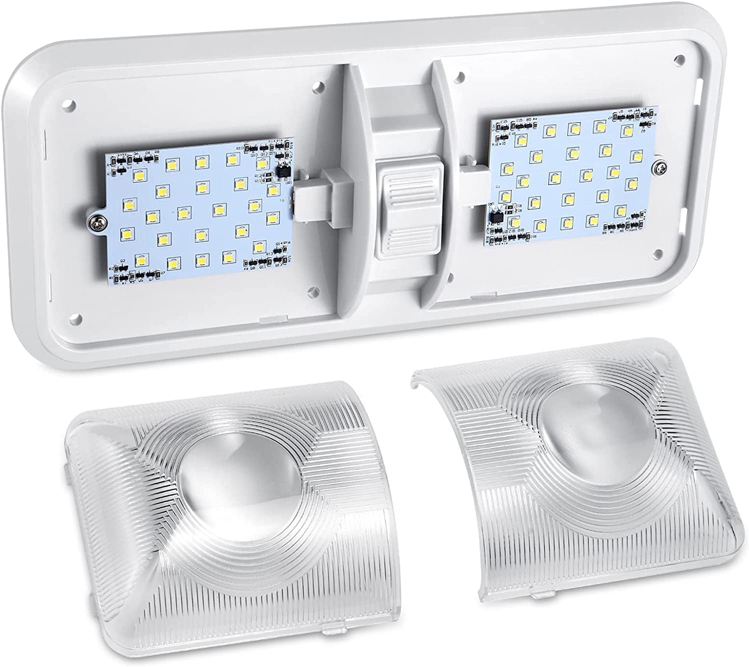 Luces LED de 12 voltios con interruptor de encendidoapagado, luz diurna 6500K 8W 600LM, iluminación interior para caravana, furgoneta, remolque,