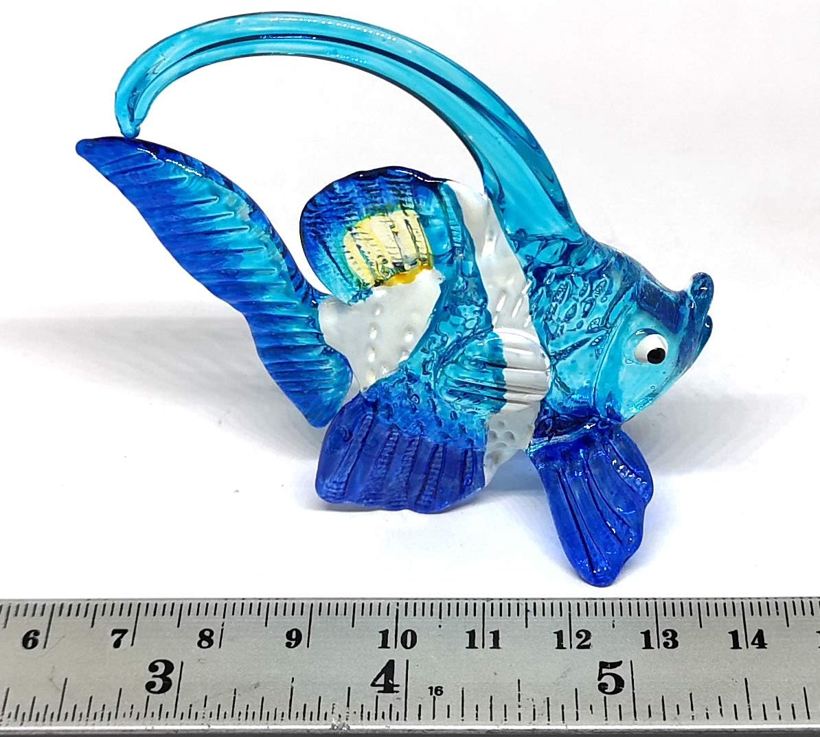 ZOOCRAFT Figura de pez de vidrio soplado Animal Tropical Artesanía Miniaturas Decoración de acuario