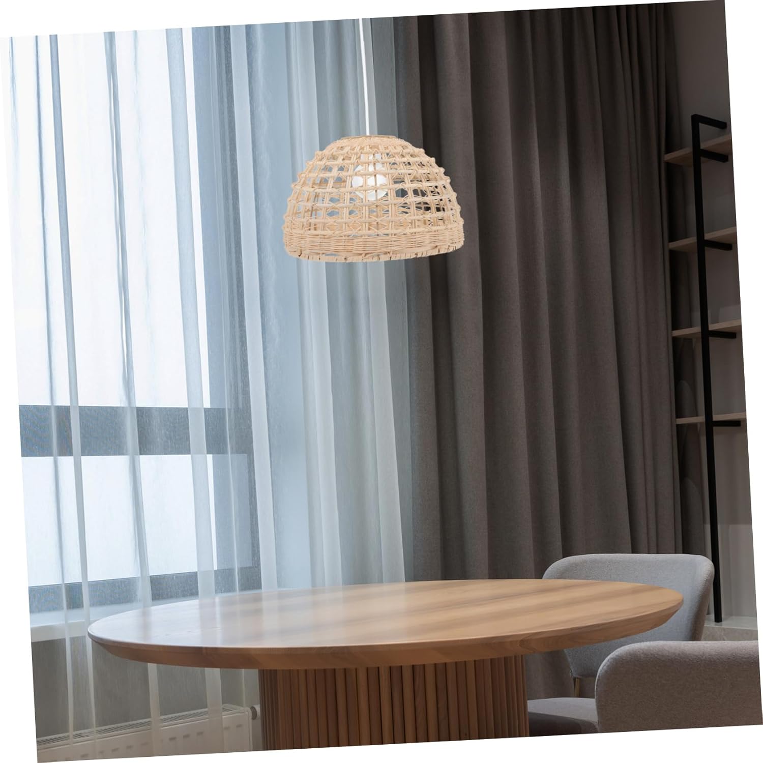 Lámparas decorativas imitación ratán cuerda lámpara de plástico organizador de escritorio pantalla de luz