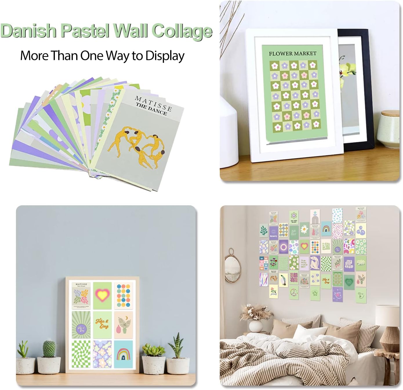 XBYGIMI Danish Pastel Wall Collage Kit Aesthetic Pictures, 50pcsDanish Pastel Room Decor Aesthetic, Matisse Wall Art Bedroom Decor for Women, Danish