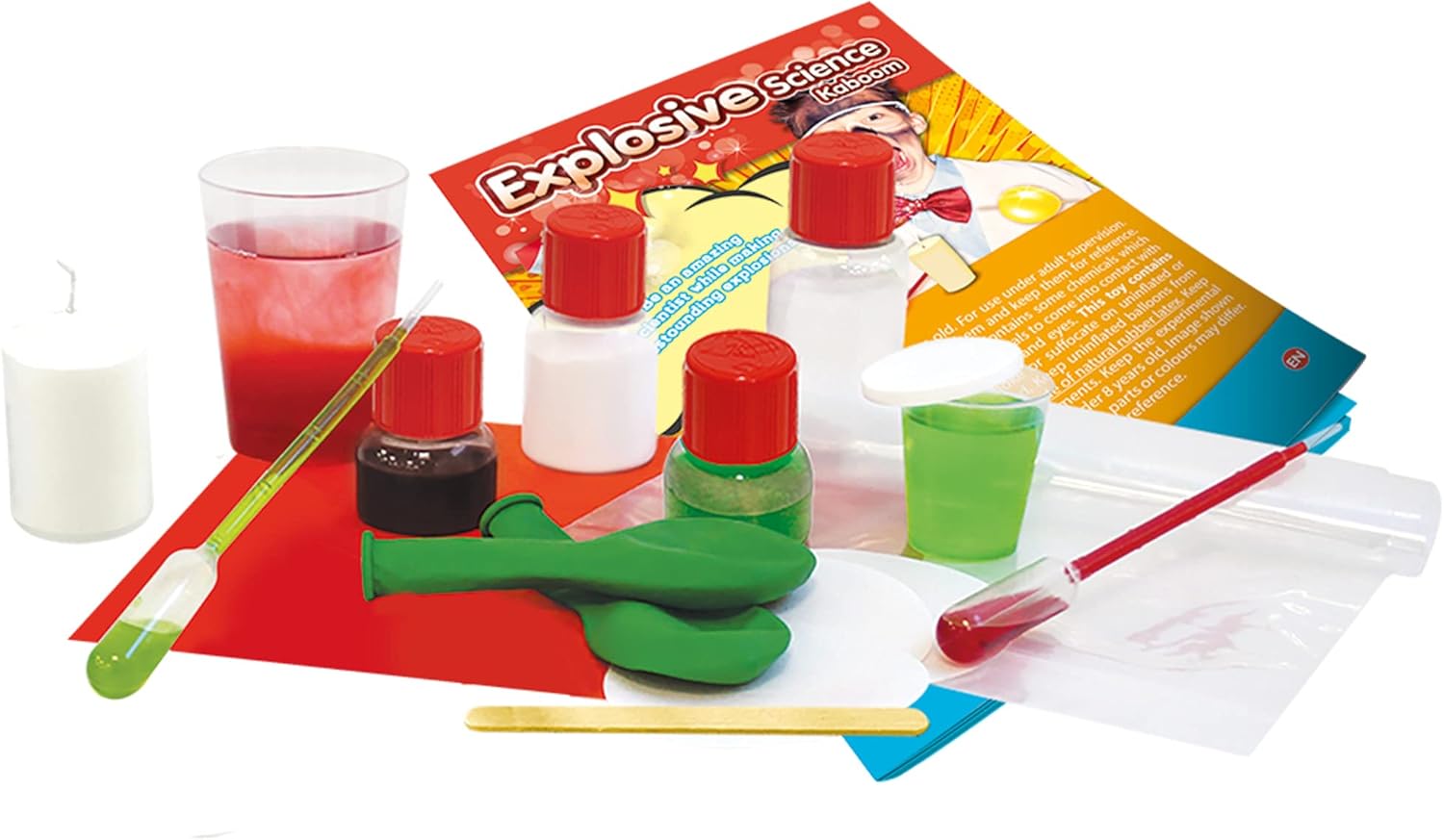 PlayMonster Science4you – Kaboom-Explosive Science – 14 experimentos explosivos sobre química – Diversión y actividad educativa – para niños a