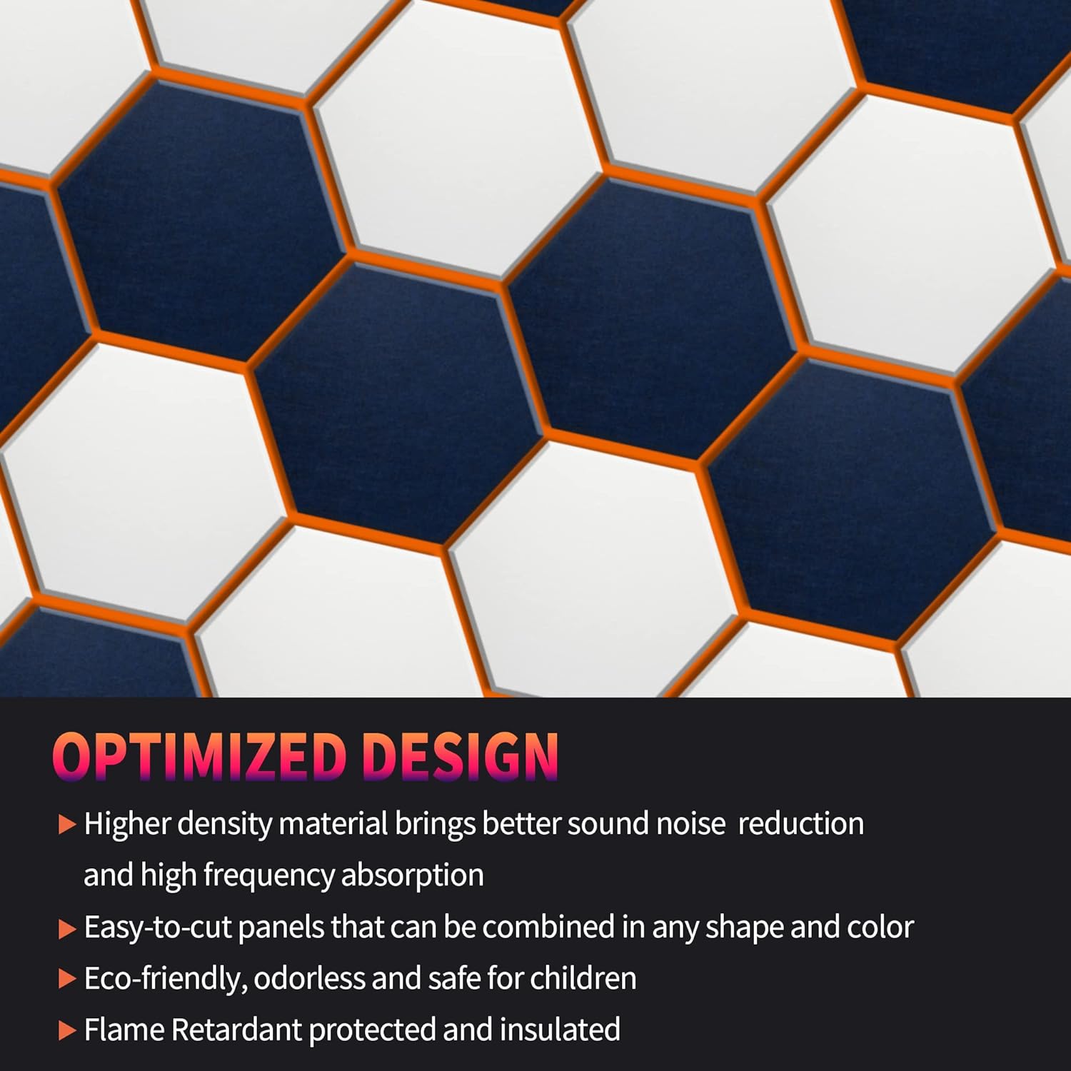 Paneles acústicos hexagonales, de alta densidad, a prueba de sonido, azulejos decorativos de fieltro de reducción de ruido para techos, oficina en