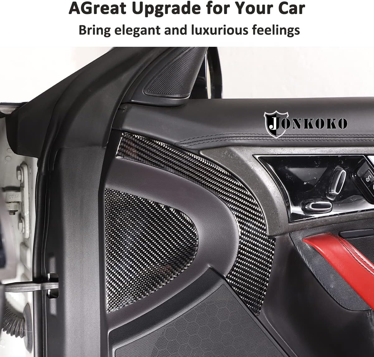 Protectores de borde de puerta de automóvil de fibra de carbono suave anti colisión, 4 unidades para Jaguar F-TYPE 2013-2022 Cojines de
