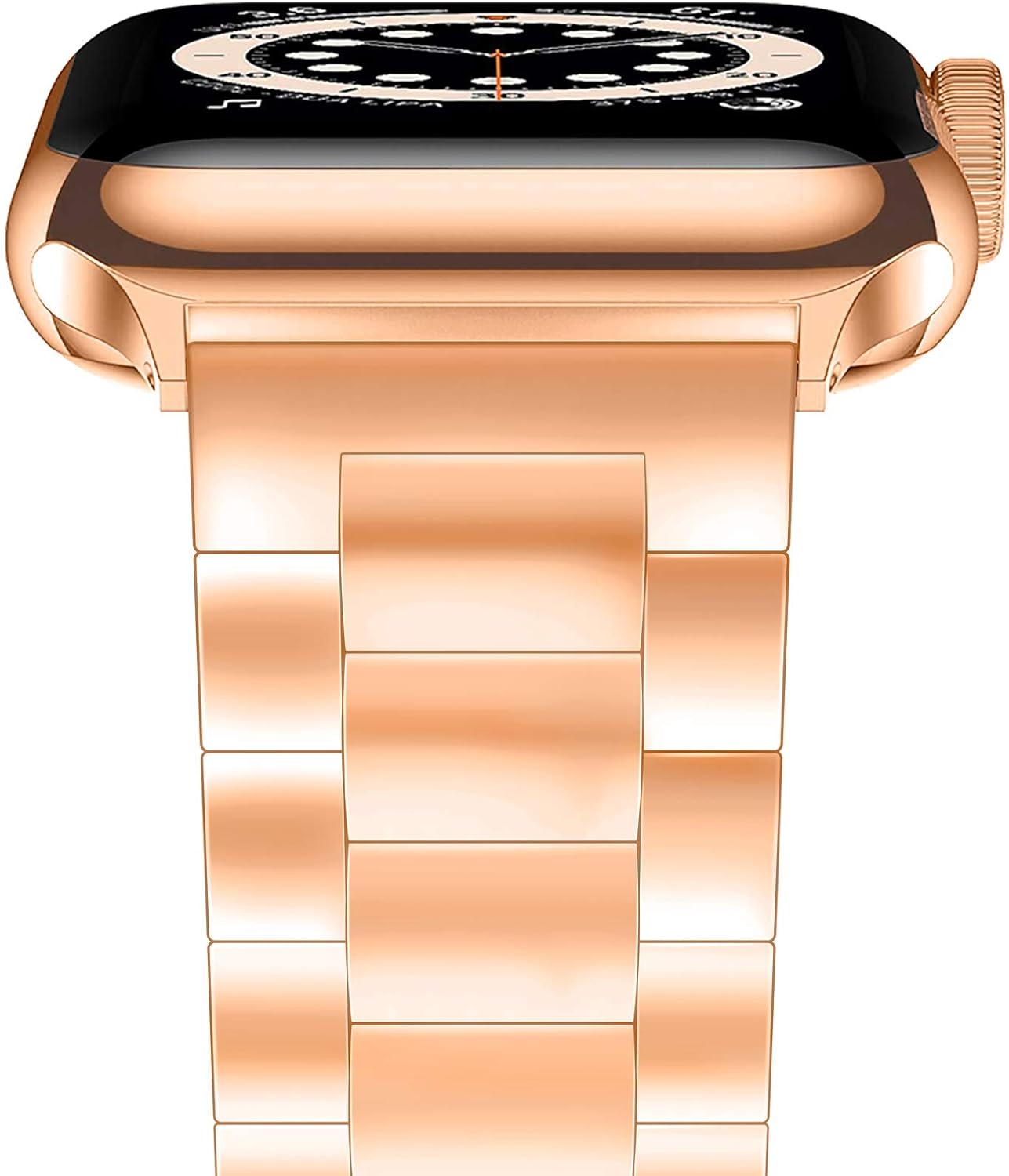 YGTIECS – Correa de acero inoxidable compatible con Apple Watch (1.496in, 1.575in, 1.654in, 1.732in, banda de acero inoxidable, para series 654321SE)