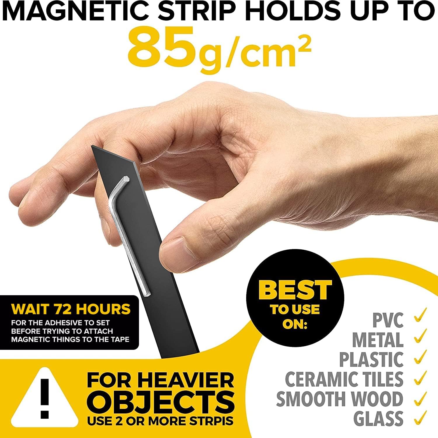 Cinta magnética flexible, tira magnética de 12 pulgada x 10 pies con fuerte autoadhesivo, cinta magnética ideal para proyectos de bricolaje y
