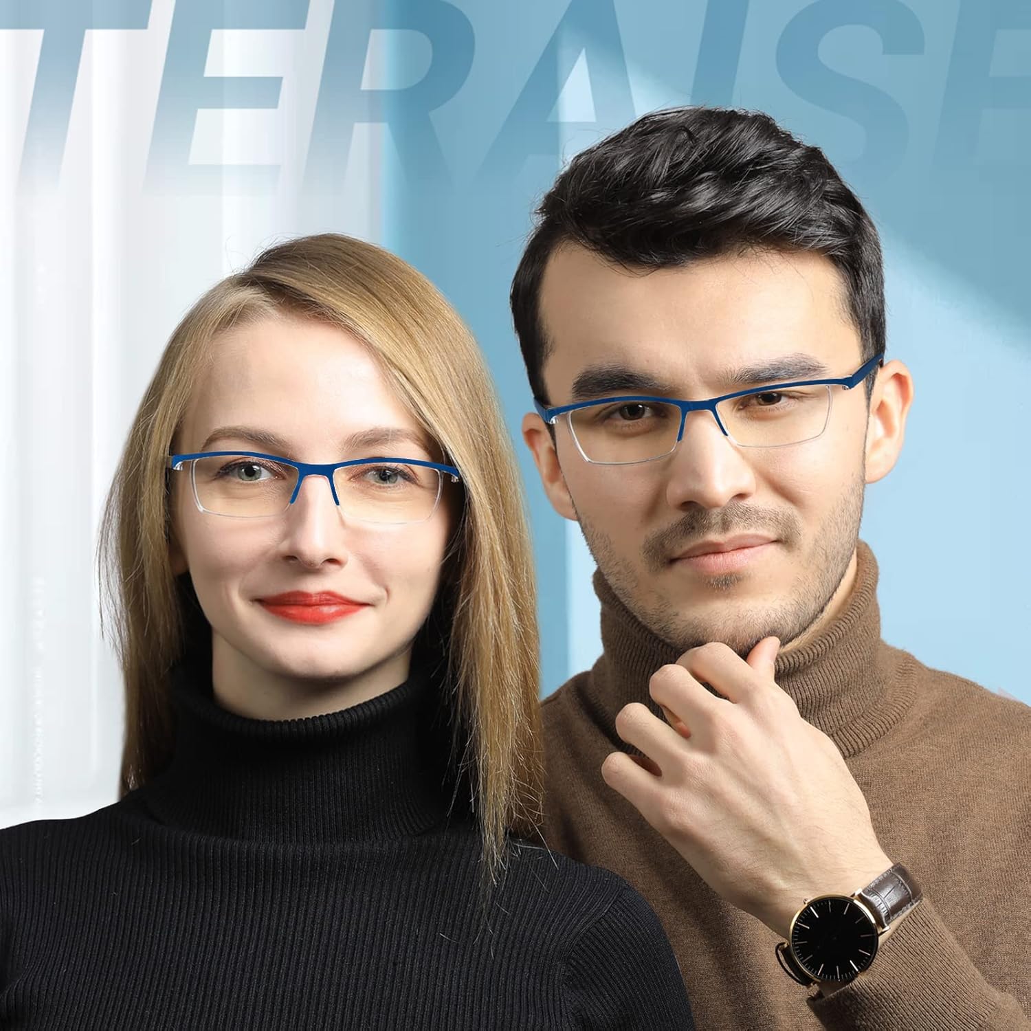 TERAISE Gafas de lectura de luz anti-azul de la moda hombres mujeres lector de computadora