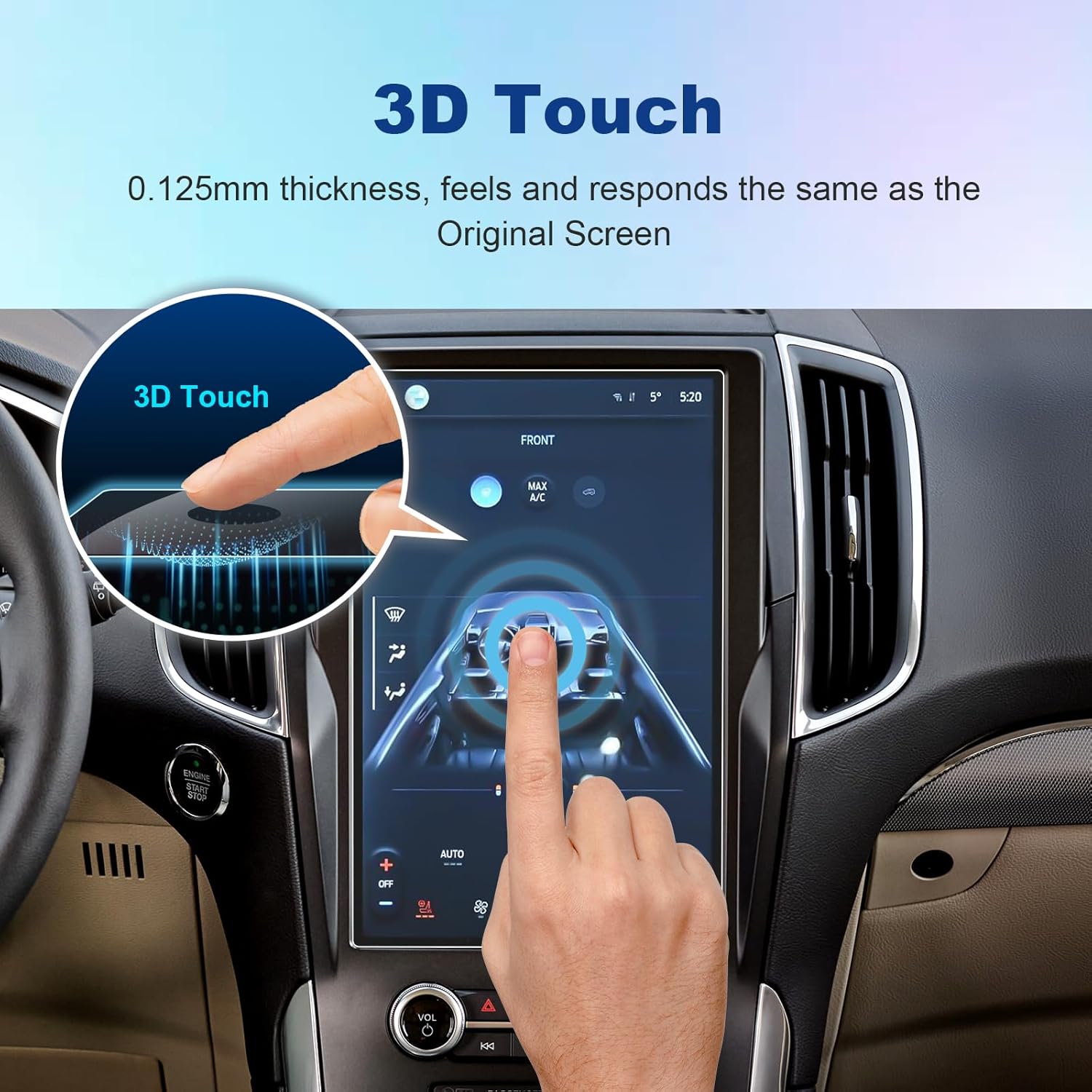 Protector de pantalla Edge 2021-2023 2024 para Ford Edge (SESELST-LineTitanioST) Pantalla táctil de 12 pulgadas, película protectora nano HD Clarity