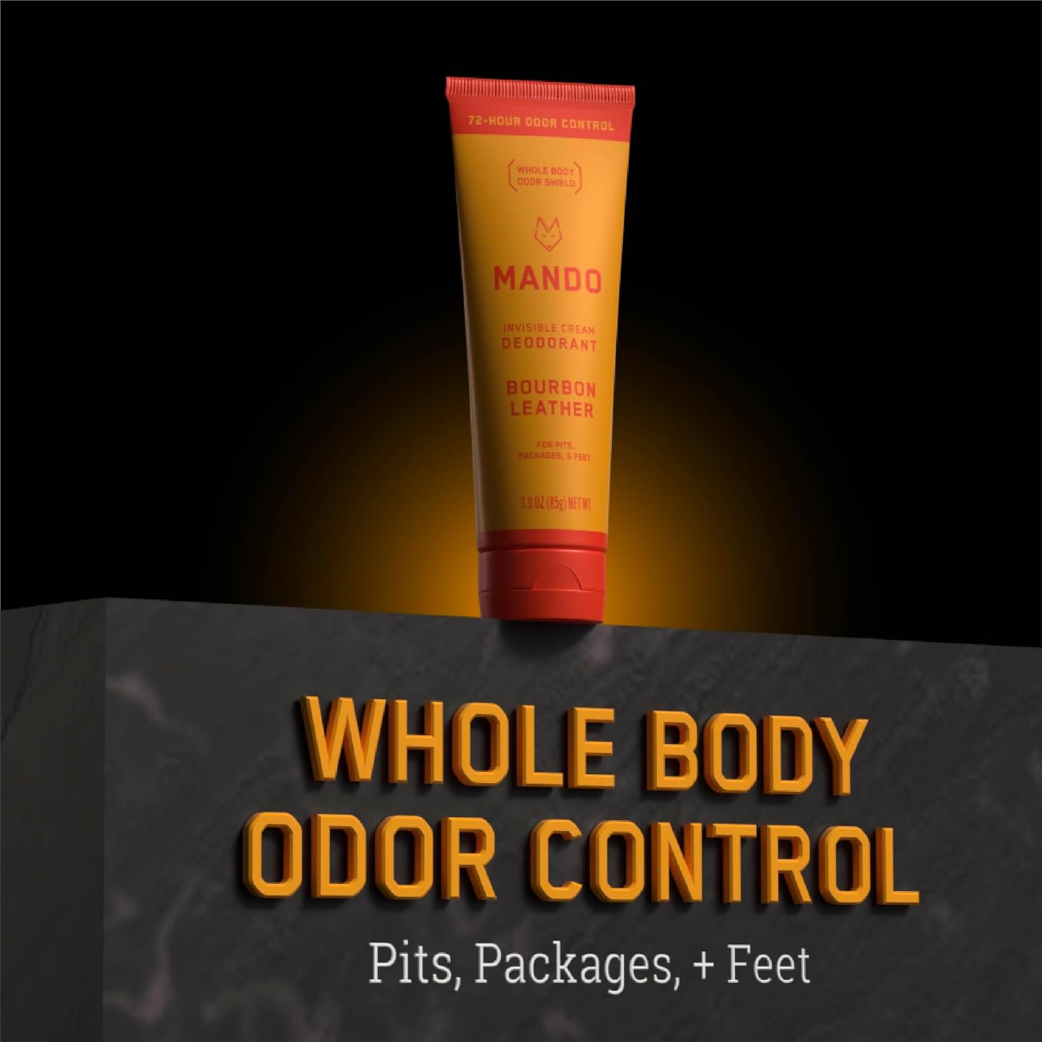 Mando Desodorante para todo el cuerpo para hombres, crema invisible, control de olores de 72 horas, sin aluminio, sin bicarbonato de sodio, seguro
