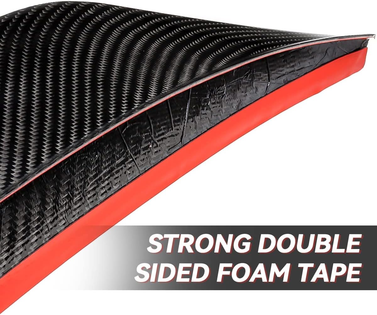 DNA MOTORING 2-RSP-6434-CF Alerón de techo de ventana trasera de fibra de carbono compatible con Acura TSX 2009-2014