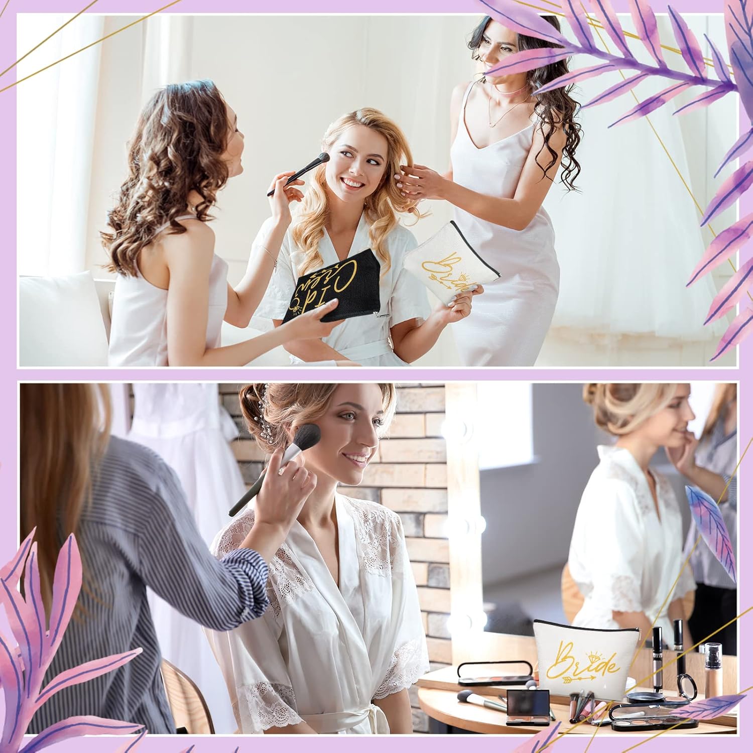 11 bolsas de maquillaje de boda, bolsa de cosméticos para despedida de soltera, bolsas de lona para maquillaje, propuesta de dama de honor, regalos