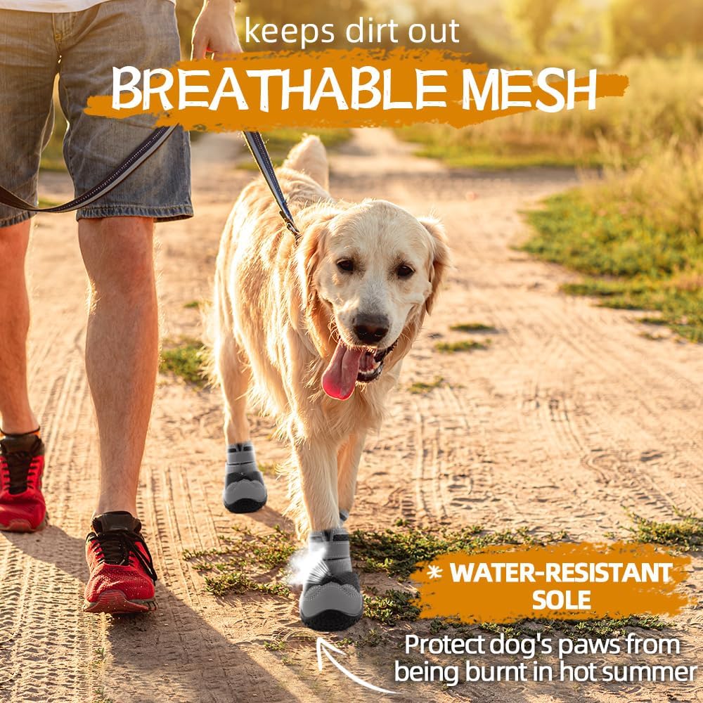Zapatos para perros grandes, botas de perro medianas y protectores de patas para suelos de madera dura, botines para perros al aire libre para