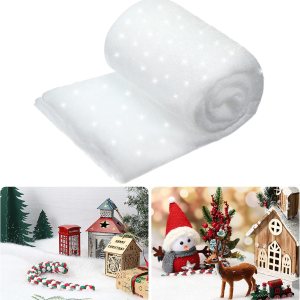 Skylety Juego de manta de nieve artificial con purpurina, manta de nieve falsa para interiores, manta de nieve sintética para invierno del país de Skylety Juego de manta de nieve artificial con purpurina, manta de nieve falsa para interiores, manta de nieve sintética para invierno del país de