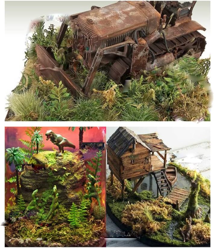 Warmtree Simulación de hierba verde musgo artificial miniatura estático hierba modelo de hierba Tufts ferrocarril césped artificial para tren
