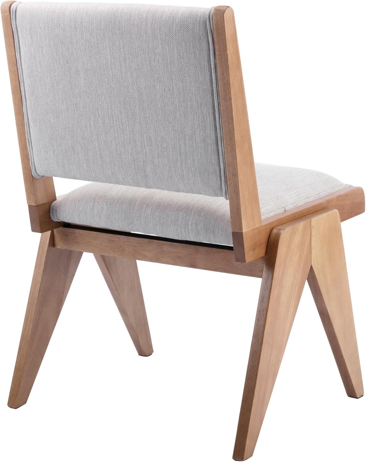 BESTANO Juego de 2 sillas de comedor tapizadas de lino con patas de madera, modernas sillas de comedor acolchadas de mediados de siglo para cocina