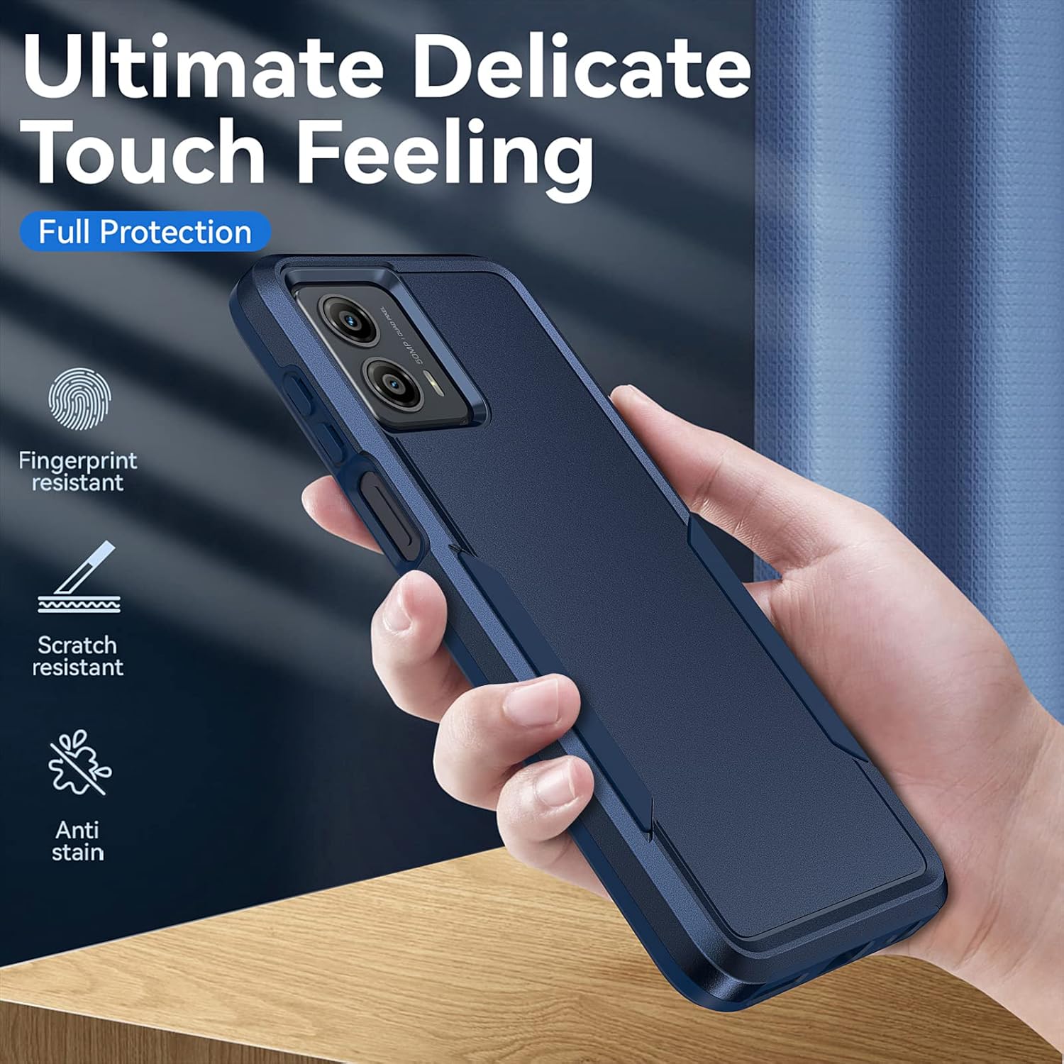 Funda para Moto G 5G 2023, Motorola G 5G 2023 con protector de pantalla prueba de caídas de grado militar, funda protectora resistente a prueba de