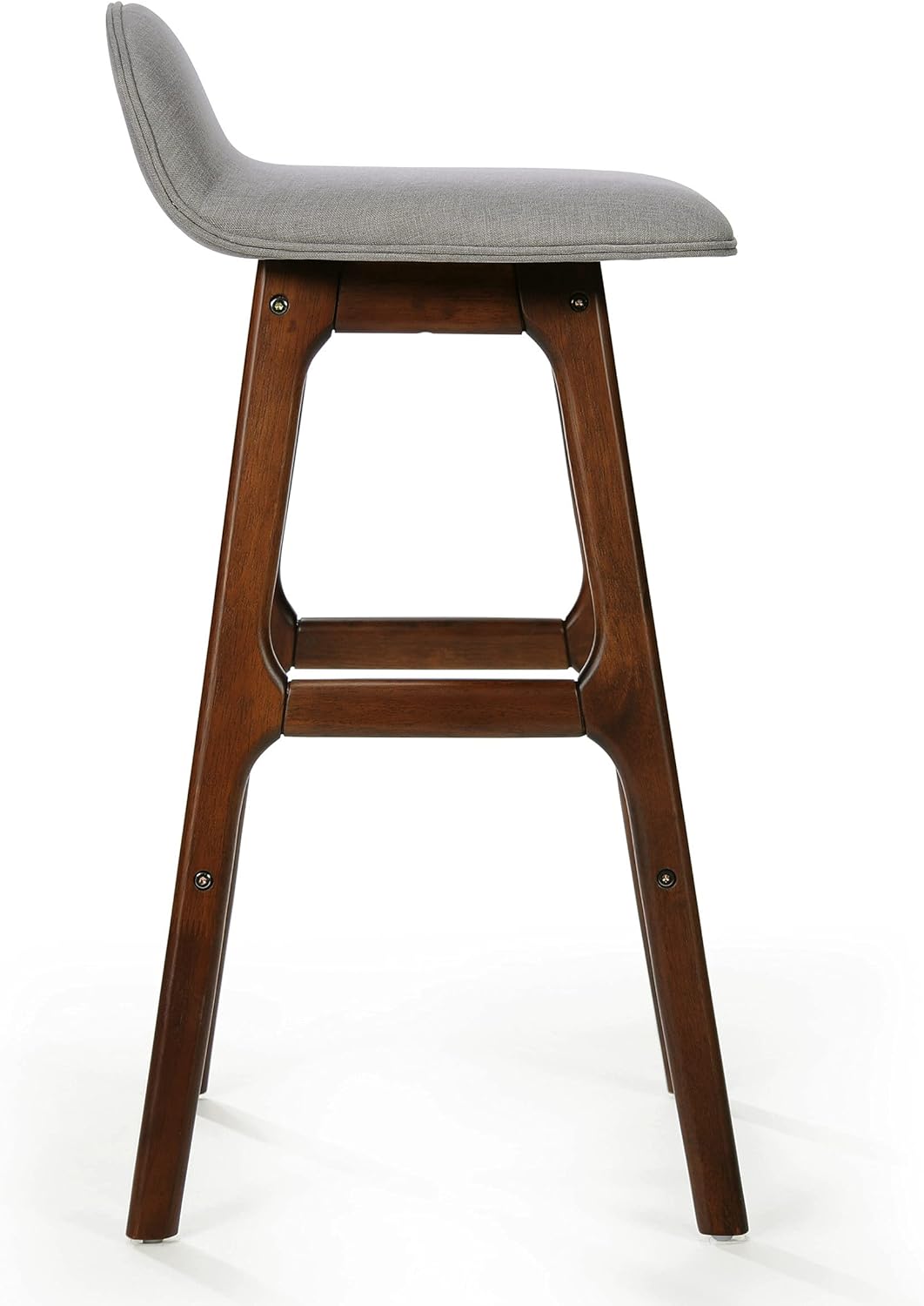 Christopher Knight Home Taburetes de bar de tela Anatoli, juego de 2 piezas, gris claro