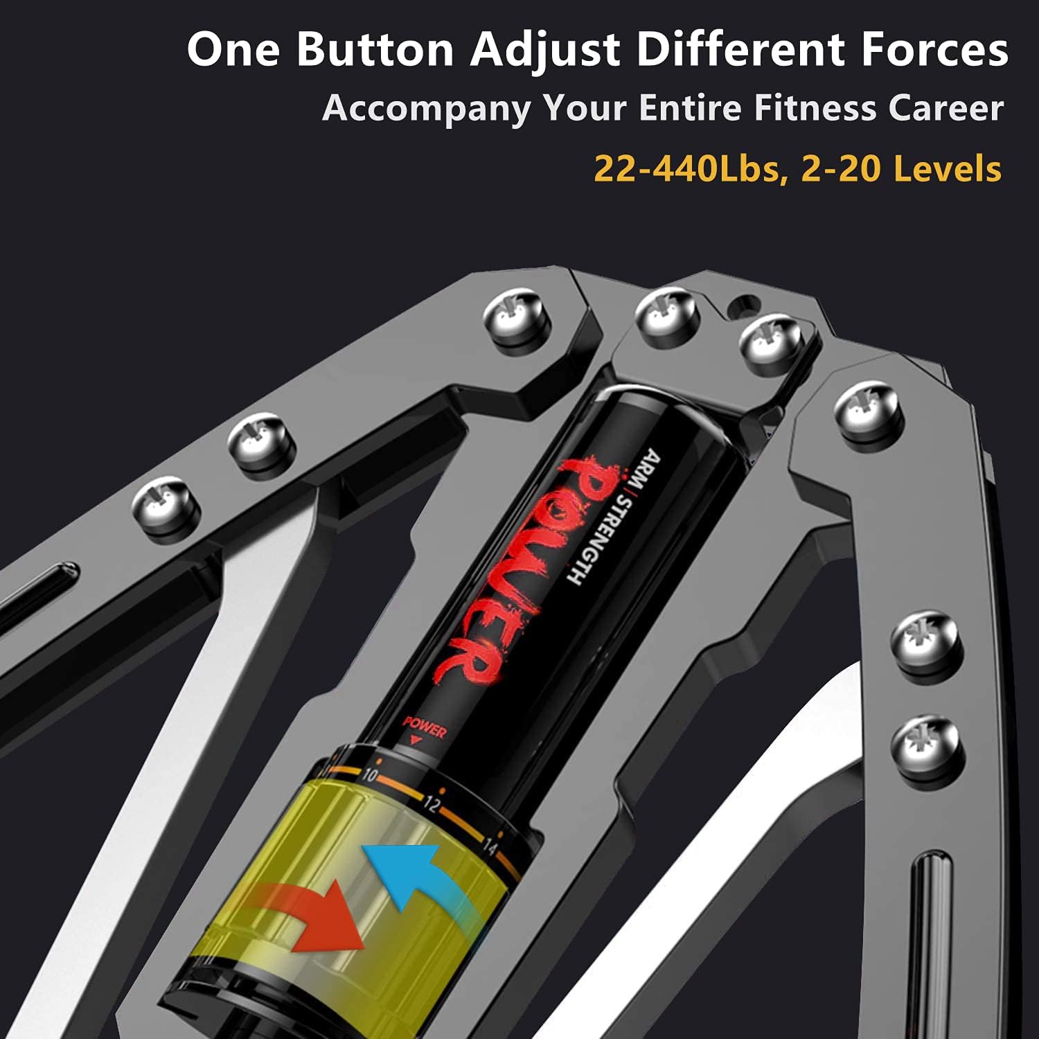 Ejercitador de brazo giratorio de potencia hidráulica ajustable, 22-440 libras, expansor de pecho para el hogar, entrenamiento muscular, equipo de