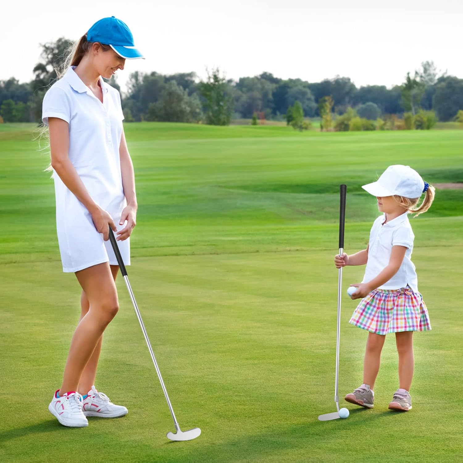 Putters de golf, accesorios de golf bidireccionales para hombres, mujeres y adultos, diestrozurdo, juego de miniclub de golf para niños,